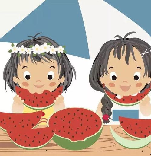 青蛙吃瓜卡通头像,趣味横生的夏日美食时光