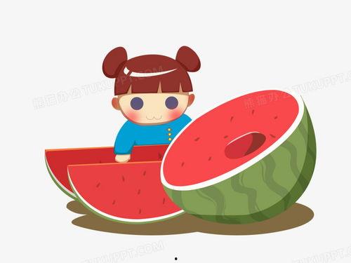 娃娃画画吃瓜图片,趣味盎然的童年时光