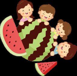 爸爸吃瓜卡通画,趣味横生的家庭时光